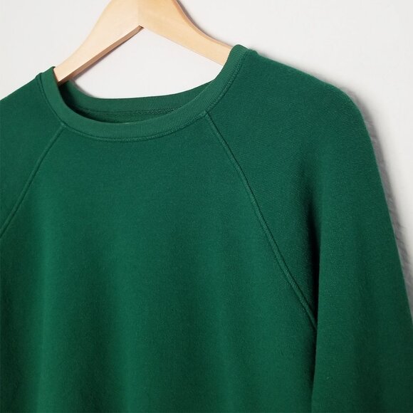 REFORMATION Hunter Rio Crew Neck Cropped Sweatshirt XS Pine Green SOFT Cozy - Picture 15 of 16